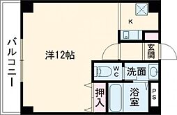 西本番町マンション 3階1Kの間取り