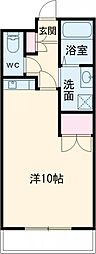 パレット新屋敷 3階ワンルームの間取り