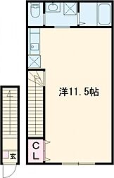 Ｏｌｉｖｅ　Ｔｅｒｒａｃｅ高ヶ坂 2階ワンルームの間取り
