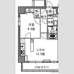 S-RESIDENCE新御徒町West 10階1LDKの間取り