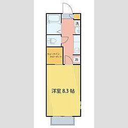 コンフォート詩音 1階1Kの間取り