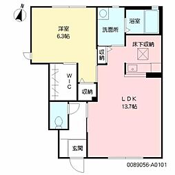 サンビレッジ松原 1階1LDKの間取り