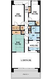 リーベスト西千葉 5階3LDKの間取り