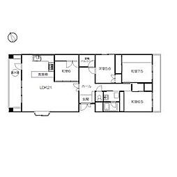 カーサ・デ・セントロ 801 8階4LDKの間取り