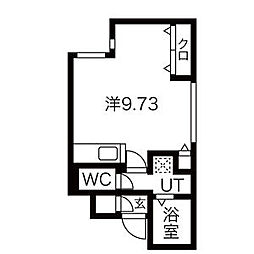 パレス椿 2階ワンルームの間取り