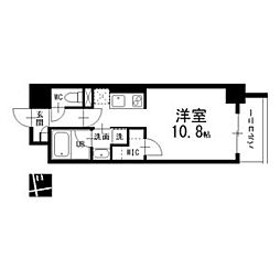エスフィオーレ 6階ワンルームの間取り