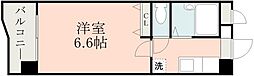 JR豊肥本線 水前寺駅 徒歩5分の賃貸マンション 6階1Kの間取り