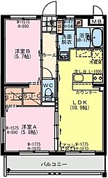 （仮称）都城年見町Hマンション 1階2LDKの間取り