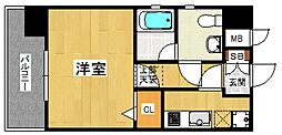 ピュアドームグレース博多 1Kの間取図画像