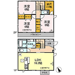 D-room上石田戸建　B棟 1階3LDKの間取り
