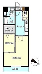 フォーリア24 1階1LDKの間取り