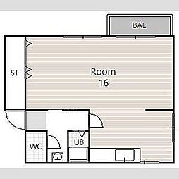 covo 1階ワンルームの間取り