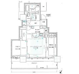 ベイシティタワーズ神戸EAST 15階2LDKの間取り