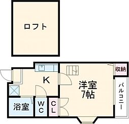 JR片町線(学研都市線) 徳庵駅 徒歩5分の賃貸マンション 5階1Kの間取り