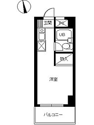 スカイコート町田 4階ワンルームの間取り