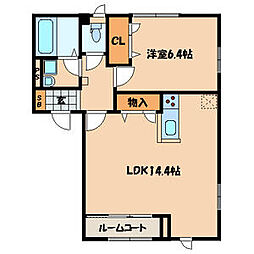 Pinky 1階1LDKの間取り