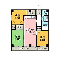 ビルトマンション西宮 501 5階3LDKの間取り