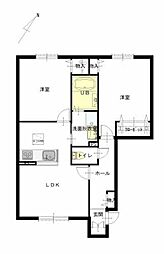 ヴィアソーレ　壱番館 1階2LDKの間取り