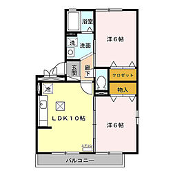 コンフォール 1階2LDKの間取り