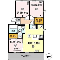 ヴィラ・セレーノ 1階3LDKの間取り