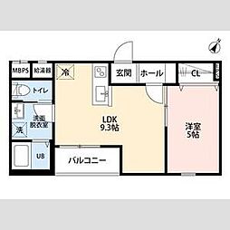JR武蔵野線 新座駅 徒歩14分の賃貸アパート 1階1LDKの間取り
