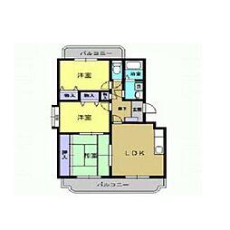 シャルム 2階3LDKの間取り