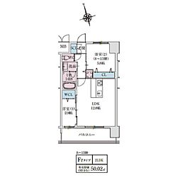 スプランディッドライズ新大阪ノース 1207 12階2LDKの間取り