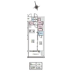 スプランディッドライズ新大阪ノース 1309 13階1LDKの間取り