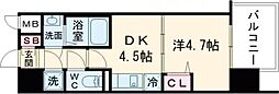 Osaka Metro中央線 長田駅 徒歩7分の賃貸マンション 8階1DKの間取り