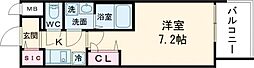 ファーストフィオーレ長田グランディール 9階1Kの間取り