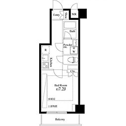 ARTECASA Alivie 綾瀬 4階1Kの間取り