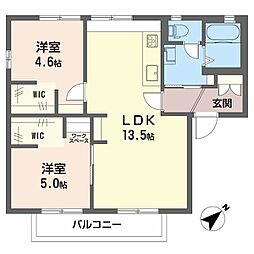 ダイヤモンド・ディアスミズヤA 2LDKの間取図画像