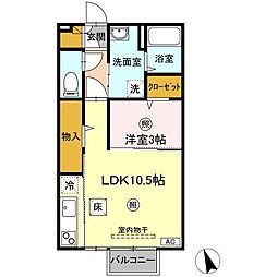 レセンテＧ・Ｔ 1階1LDKの間取り