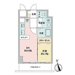 La Douceur今池 10階1LDKの間取り
