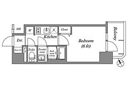 アドバンス名古屋シュテルン 4階1Kの間取り
