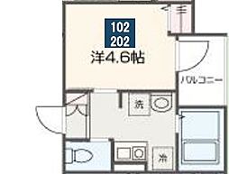 MOMO HOUSE東村山 102 1階1Kの間取り