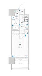 サヴォイザ・パームストリート 1Kの間取図画像