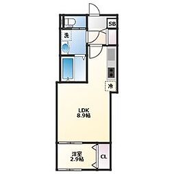 est Sendai(エストセンダイ) 1階1LDKの間取り