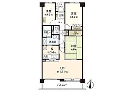 国見パークホームズＢ棟 3階3LDKの間取り