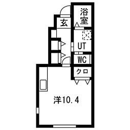 ステラート水沢 103 1階1Kの間取り