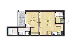 plano南蔵王 2階1LDKの間取り