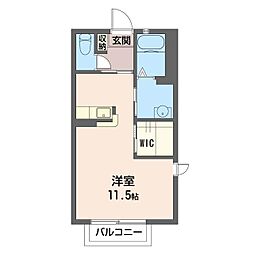 東武伊勢崎線 太田駅 4.8kmの賃貸アパート 1階ワンルームの間取り