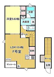 Claudia　II 2階1LDKの間取り