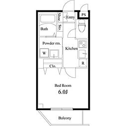 ブランヴェール金町駅前 2階1Kの間取り