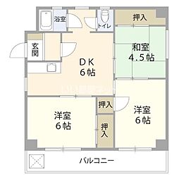 ベルデイン新春日 3DKの間取図画像