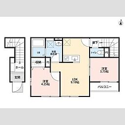 リーブルファイン志木上宗岡 1階1LDKの間取り