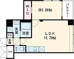 Osaka Metro中央線 長田駅 徒歩5分の賃貸マンション 9階1LDKの間取り