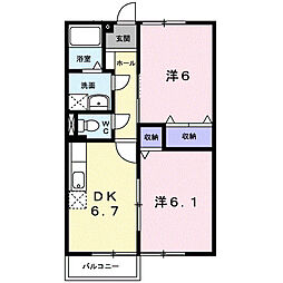 ビューパレスK3 2DKの間取図画像