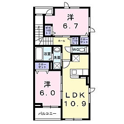 Ｔ＆Ｋ 3階2LDKの間取り