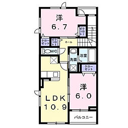 Ｔ＆Ｋ 3階2LDKの間取り